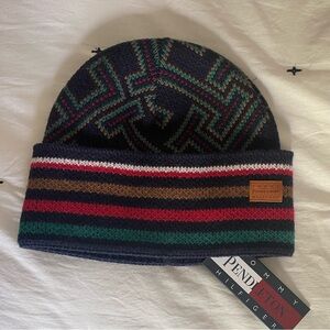TOMMY X PENDLETON NEW YORK STRIPE TH MONOGRAM BEANIE